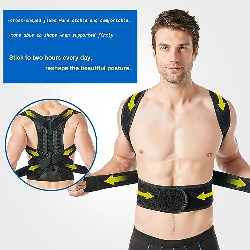 LUXRUB Full Back Support Belt Posture Corrector For Men And Women Waist Back Brace Vest Lumbar Decompression Belt Spine Shoulder Neck Waist Support Back Pain Relief (Color : Black, Size : XX-Large)
