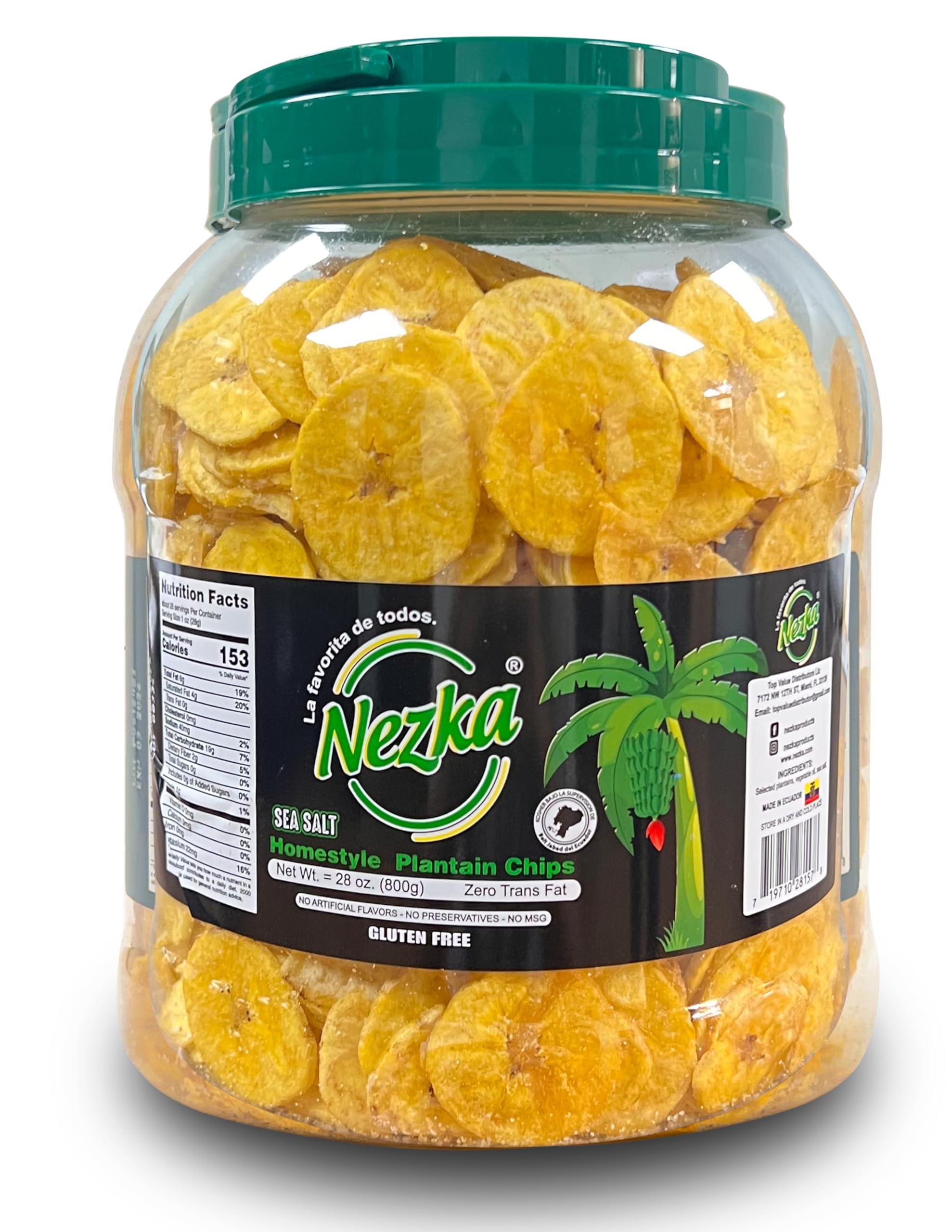 NEZKA Nezka Lightly Salted Plantain Chips - Delicious Crunchy Snacks and Side Dish - Gluten Free, Vegan, Non-GMO - 28 Oz