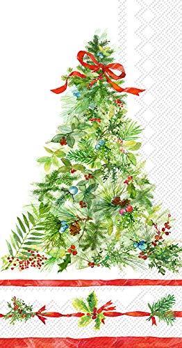 RLP Marketing LLC Christmas Hand Towels Sets: Quality Disposable Paper Hand Towels Featuring Holiday Themes - 32 Total Holiday Guest Towels Per Set (Peace Tree)