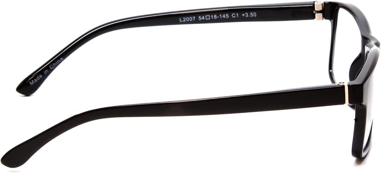 Calabria Calabria L2007 Rectangular Reading Glasses +2.25 Black Men Women Single Power Reader Stylish Trendy Durable Modern Eyeglass