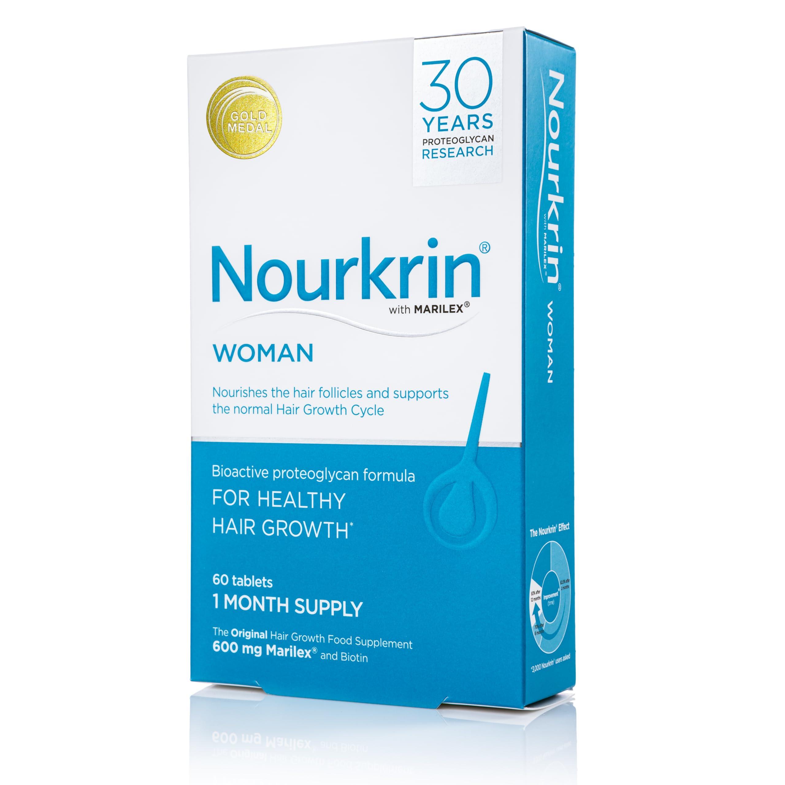 Nourkrin Nourkrin Woman for Healthy Hair Growth food supplement with Marilex, biotin and silica 60 tablet pack (1 month supply)