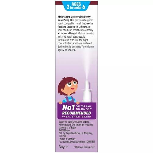 Afrin Afrin Childrens, Age 2-6, Extra Moisturizing Stuffy Nose Spray, 12 Hour Nasal Congestion Relief - 15 mL