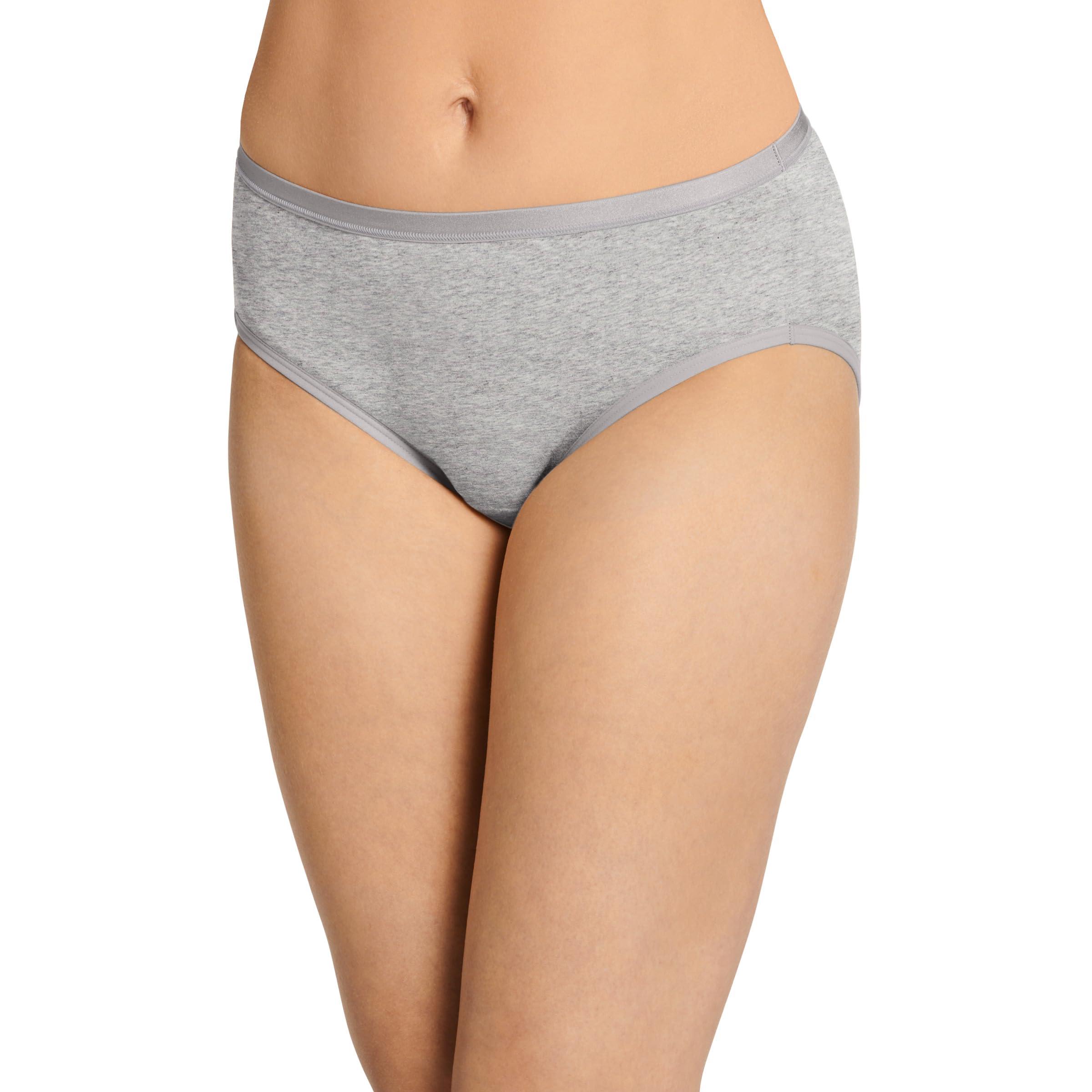 Jockey Jockey Women\'s Underwear Worry Free Cotton Stretch Moderate Absorbency Hips, Grey Heather, XL