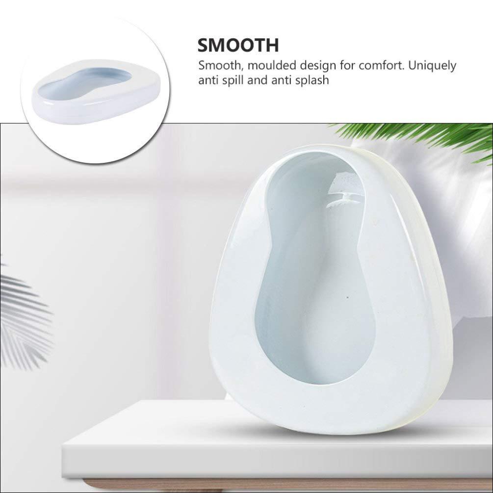 HEALLILY HEALLILY Portable Bedpans for Women Men Elderly Enamel Bed Bound Urinal Bedridden Patient Home Bed Pan Emergency Device (White)