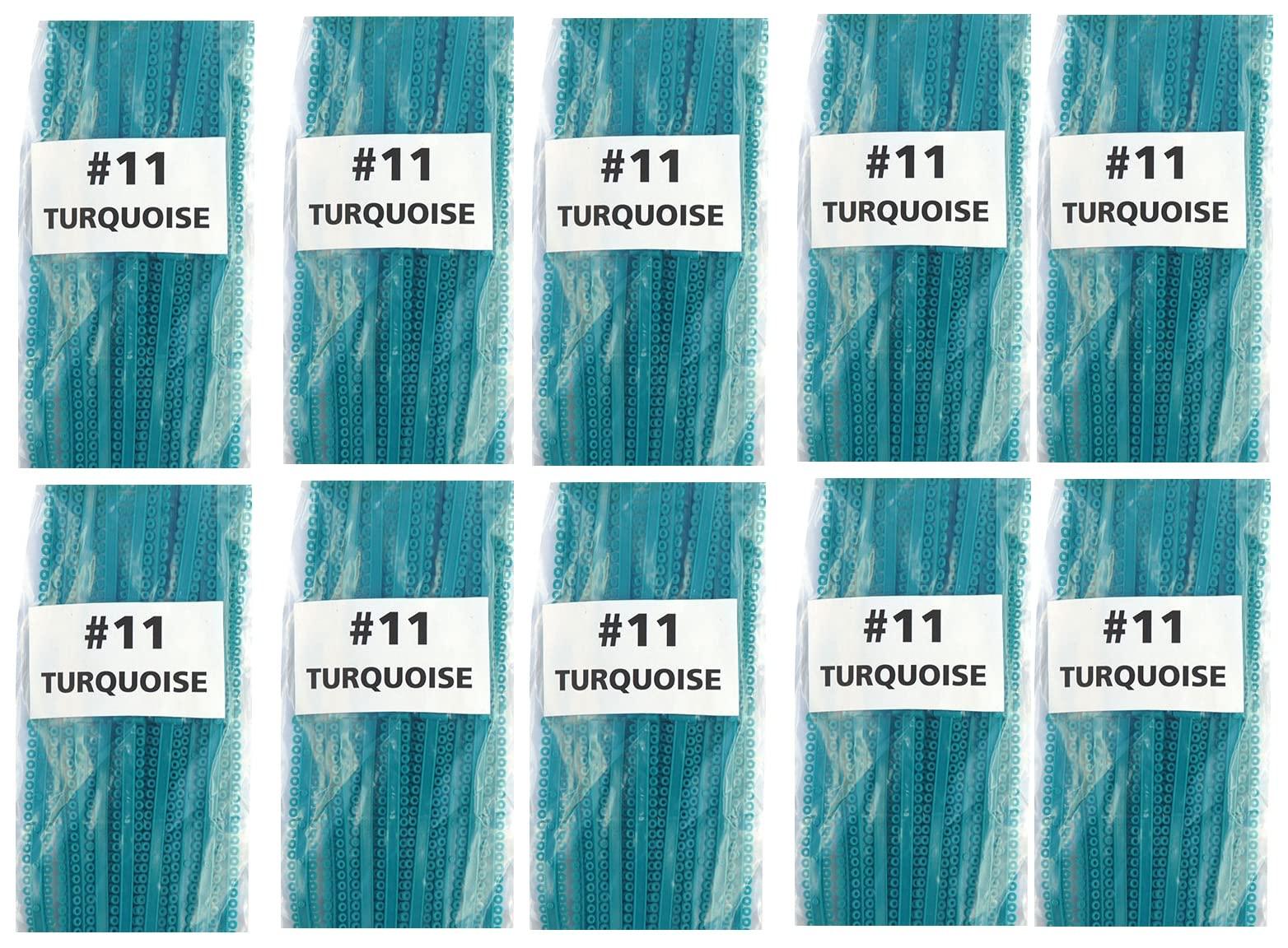 Dental Factory Direct 10 Packs - Orthodontic Ligature Ties Elastomeric O-Rings Braces Rubber Bands 12 Long Sticks (10,560 pcs) (#8 RED)