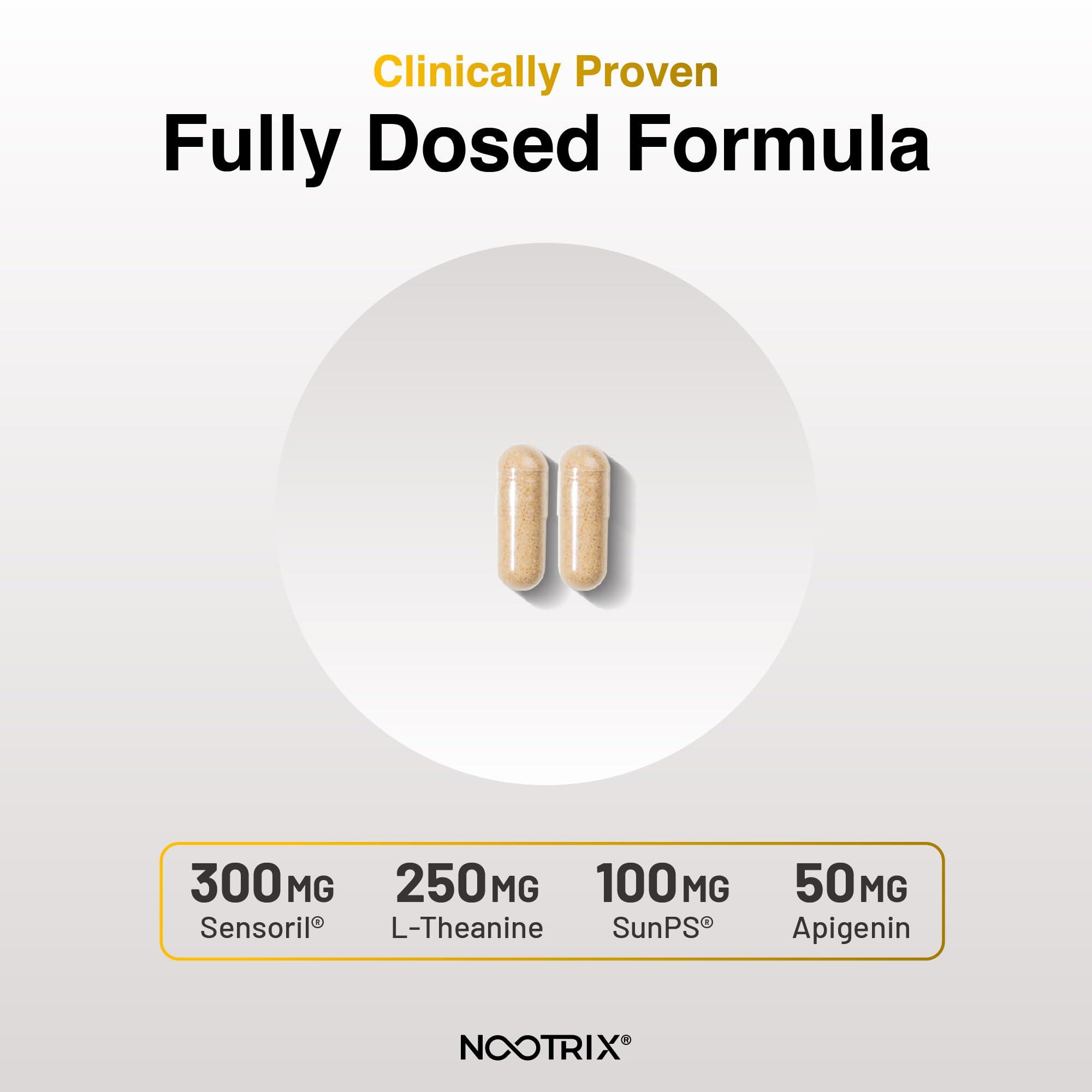 Nootrix Nootrix Cortisol Manager and Stabilizer Supplement | Supports Deep Sleep & Relaxation | Cortisol Supplement with Ashwagandha, L-Theanine, Rhodiola Rosea Extract & Apigenin | 90 Vegan Capsules