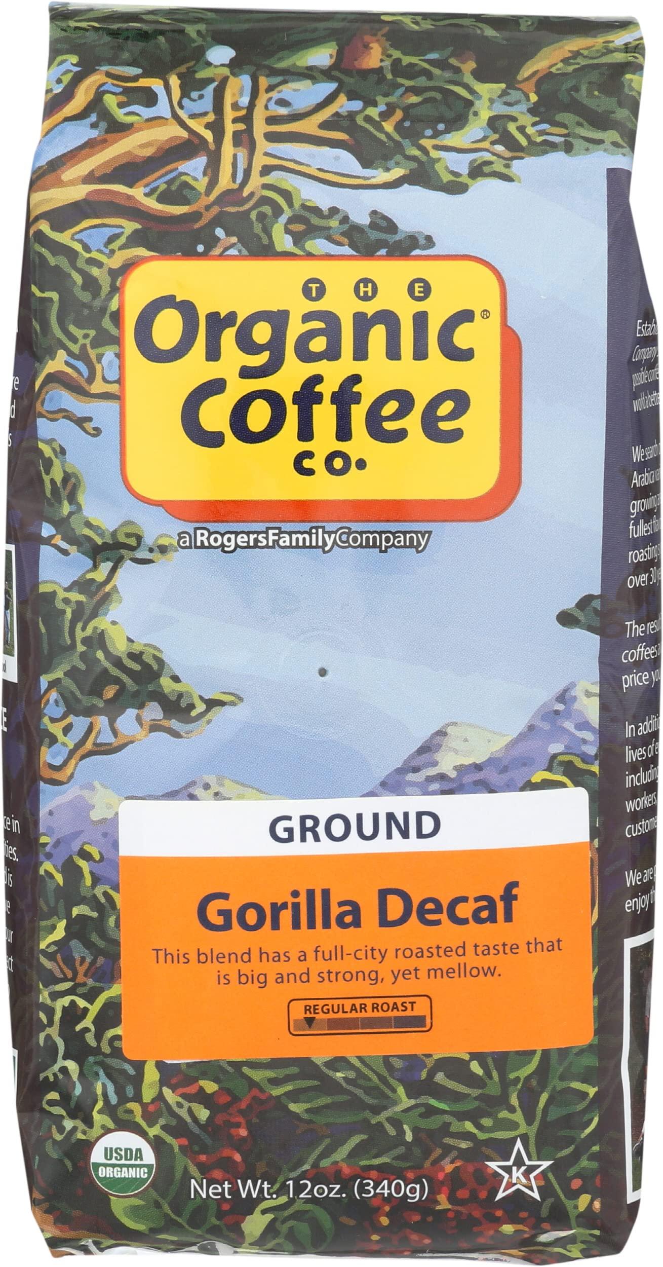 Organic Coffee Co Organic Coffee Co. Gorilla Decaf Ground Coffee, USDA Certified Organic, 12 Oz (Pack of 1)