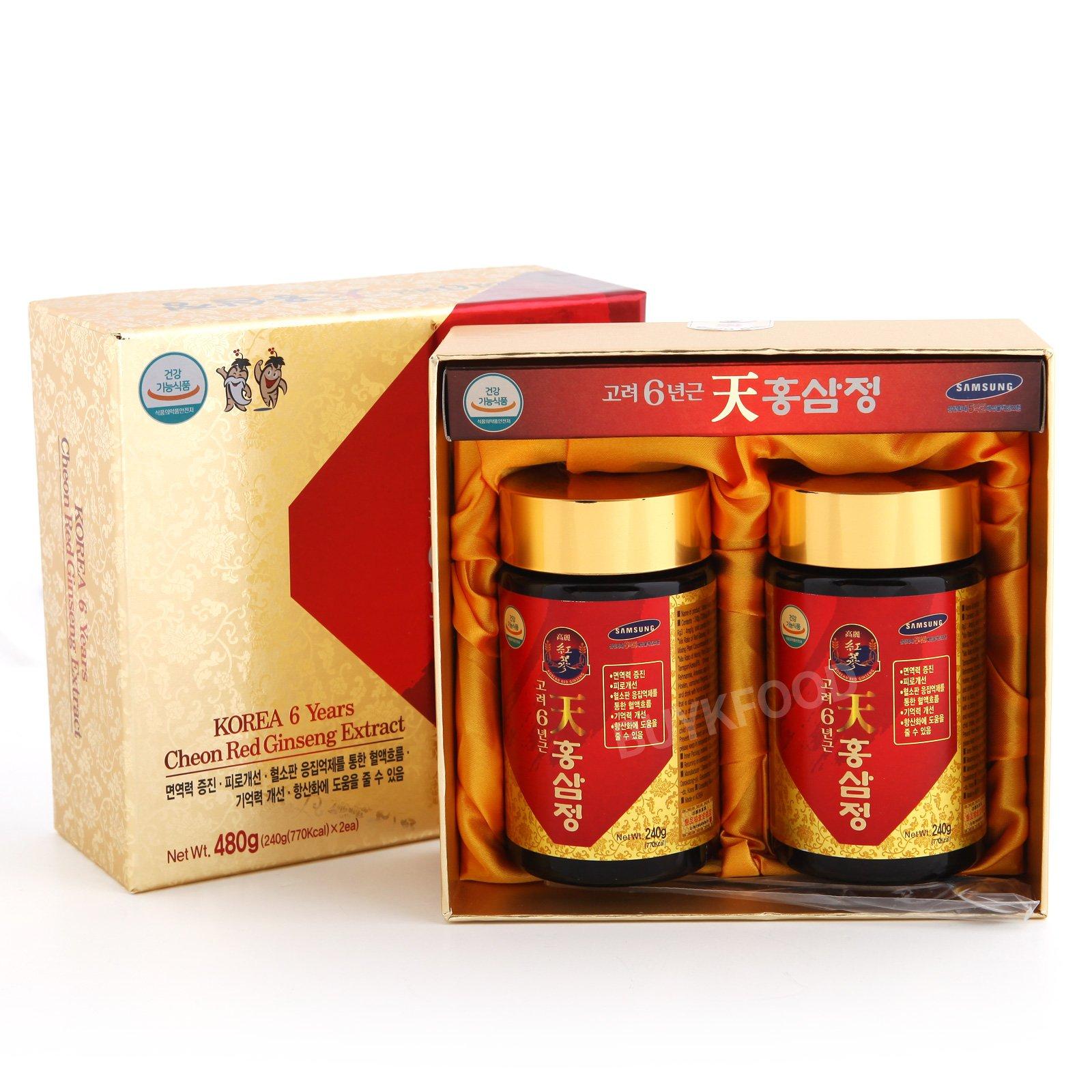 Cheon Hong Sam Jeong Korean 6years Root Red Ginseng Gold Extract, 240g(8.5oz) X 2ea, Saponin, Panaxs