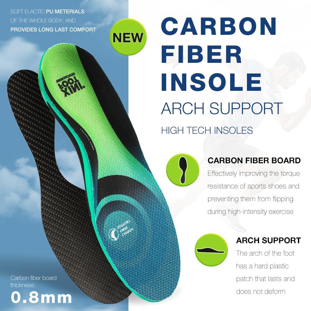 XINIFOOT XINIFOOT Performance Insoles Carbon Fiber Shock Absorbing Sport Shoe Insoles for Running, Basketball, Athletics Arch Support Insoles Inserts for Hiking Boots or Shoes