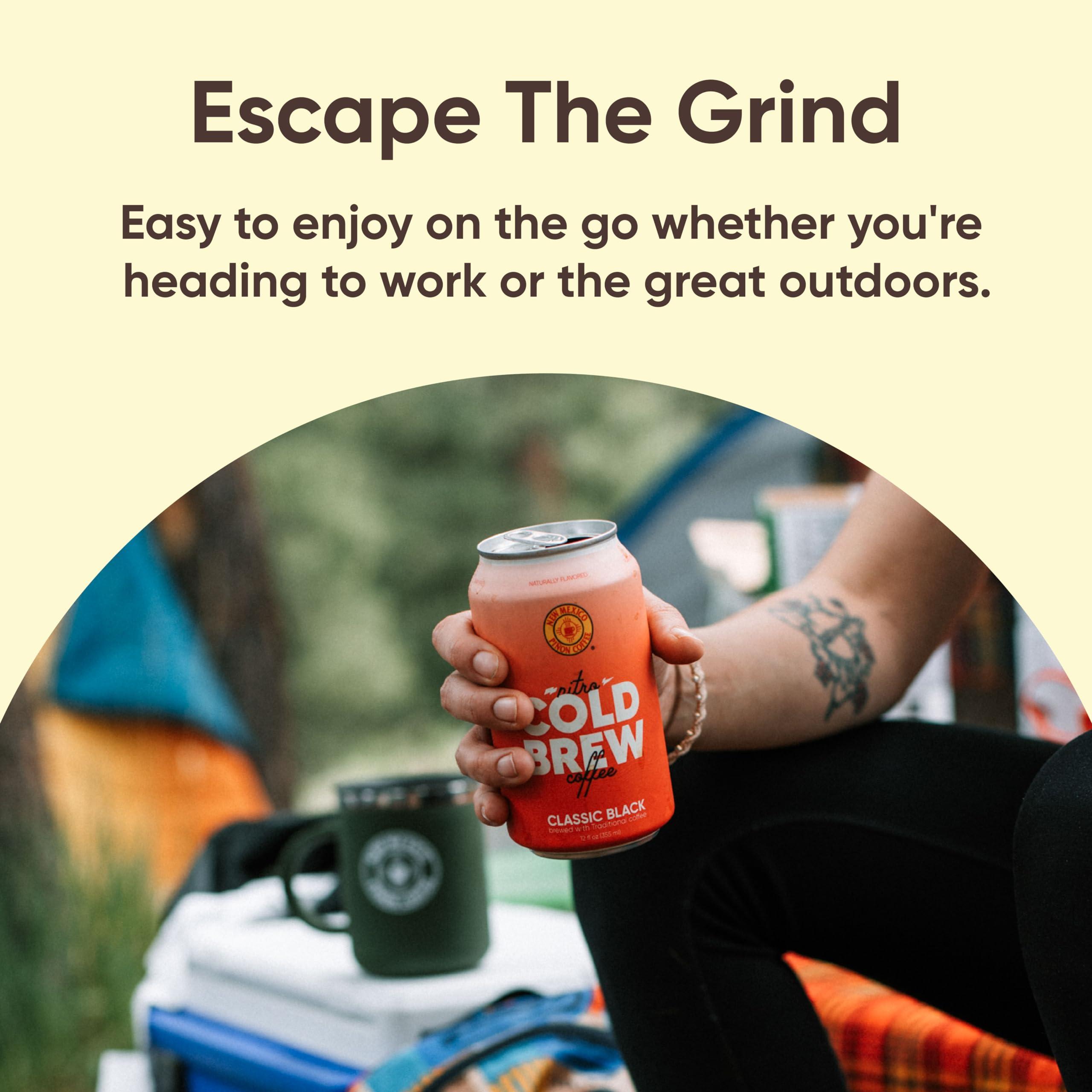 New Mexico Pion Coffee New Mexico Pion Nitro Cold Brew Coffee Drink - Smooth Nutty Taste, High Energy Nitrogen Infused Classic Black Coffee Cans 12oz - Natural Flavor Zero Sugar & Dairy Free - 24 Pack