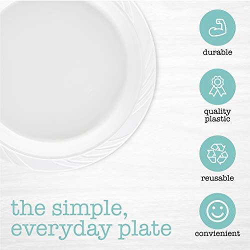 PLASTICPRO 100 Count Disposable 9 Inch White Plastic Dinner Plates large