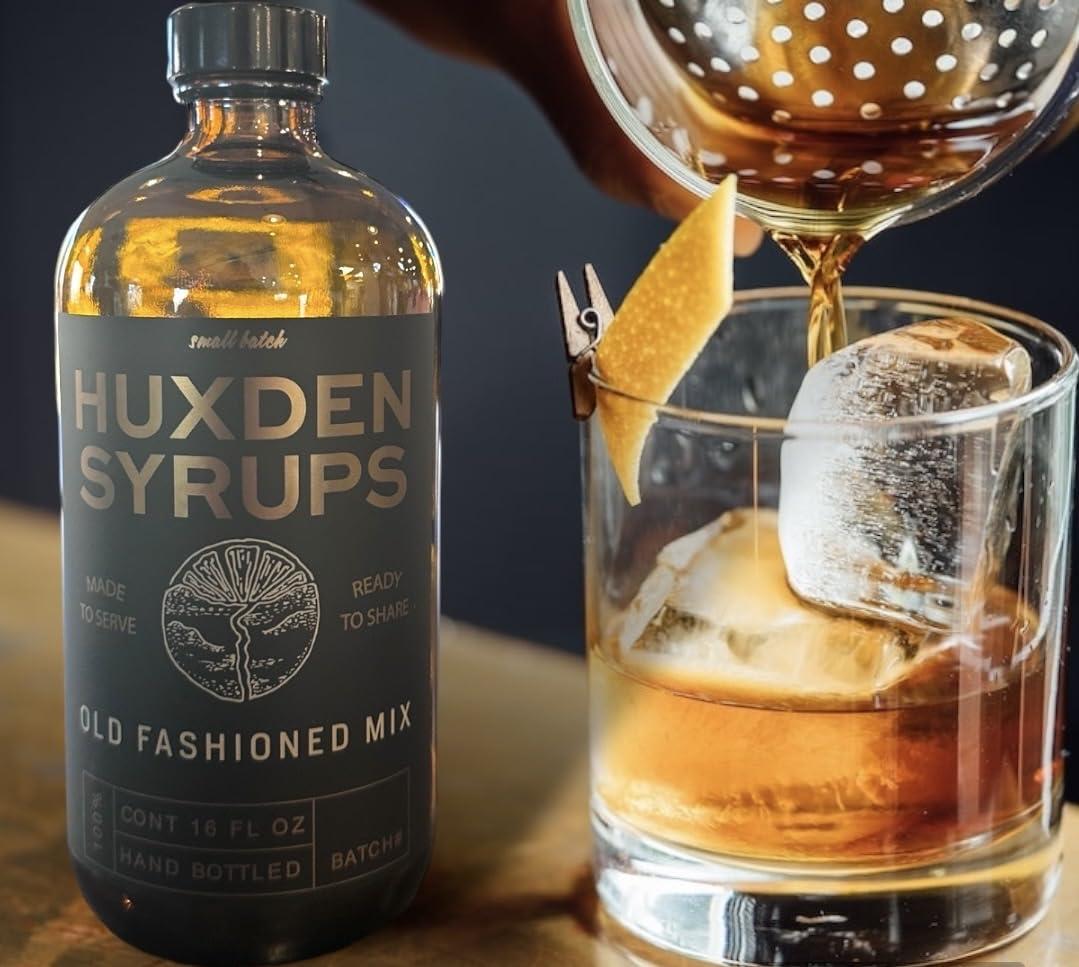Huxden Syrups Huxden Syrups Old Fashioned Mix - Makes 32 Cocktails - Handcrafted Old Fashioned Syrup with Bitters, Orange, Granulated Sugar - Craft Cocktail Mixer, Just Mix with Bourbon/Whiskey