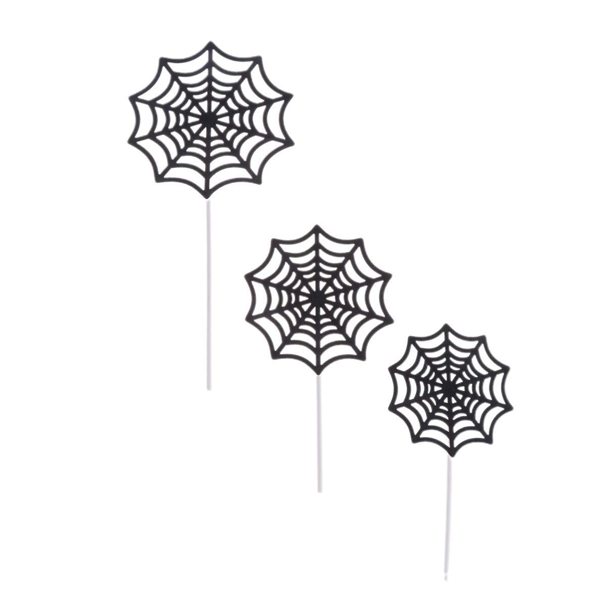 Hemoton Hemoton 12pcs Spider Web Cake Toppers,Paper Cupcake Toppers,Spider Web Cake Decorations,Spider Cake Topper Decoration,Halloween Spider Party Supplies or Wedding Festival Kids Birthday Spider Party
