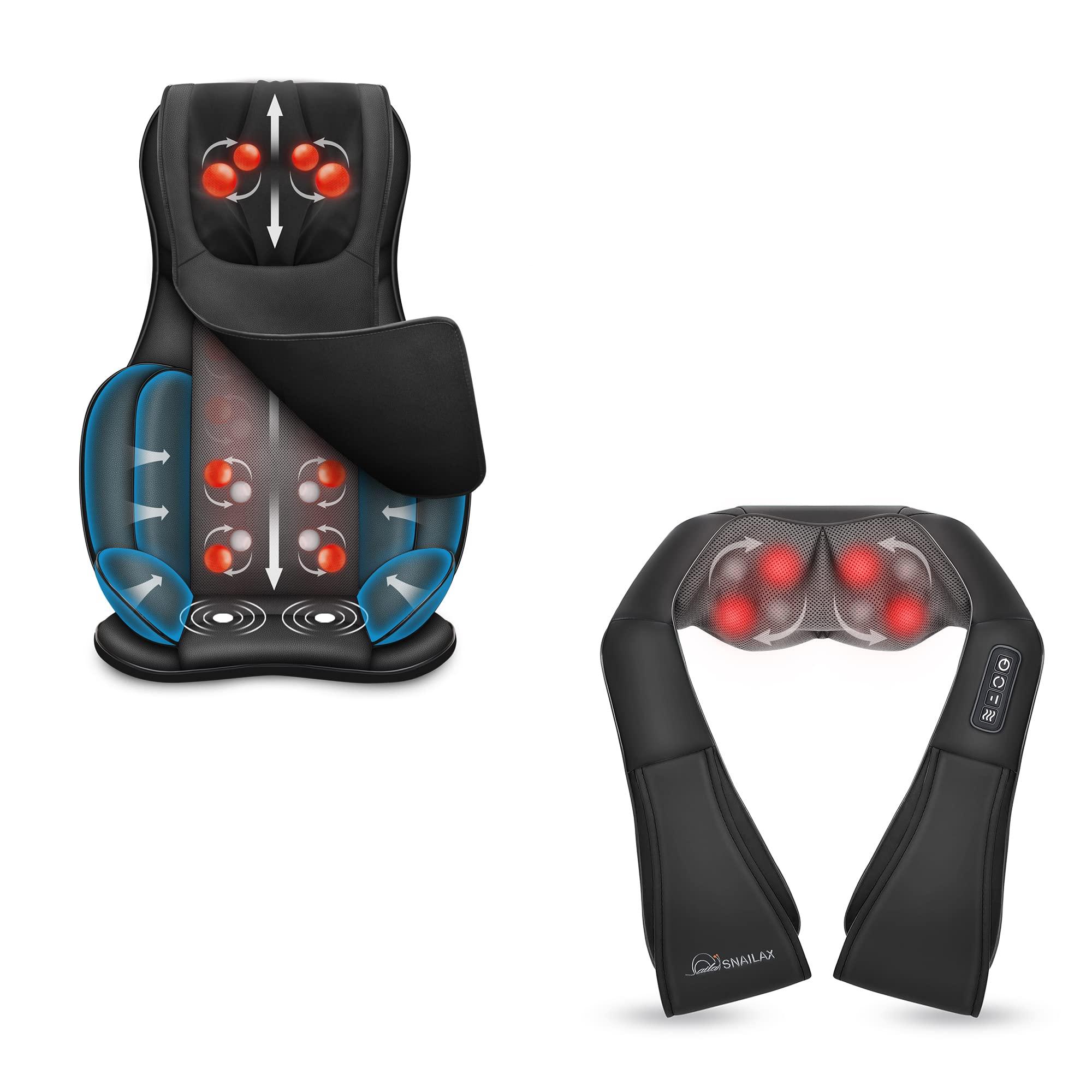 Snailax Snailax Shiatsu Neck and Shoulder Massager - Back Massager with Heat, Deep Kneading Electric Massage Pillow for Neck, Back, Shoulder,Foot,Body Mini Massage Gun