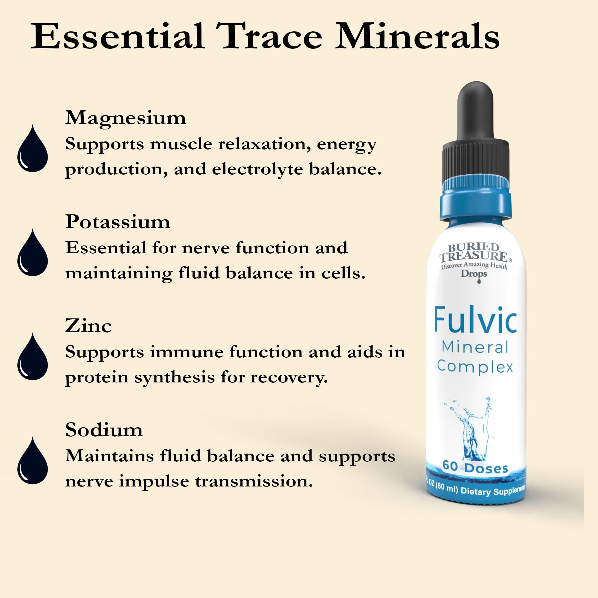 Buried Treasure Buried Treasure Fulvic Mineral Drops - Concentrated Fulvic Acid delivering Trace Mineral Drops as a Colloidal Minerals Liquid Supplement - Supporting Energy with Trace Minerals Electrolytes - 2 fl oz