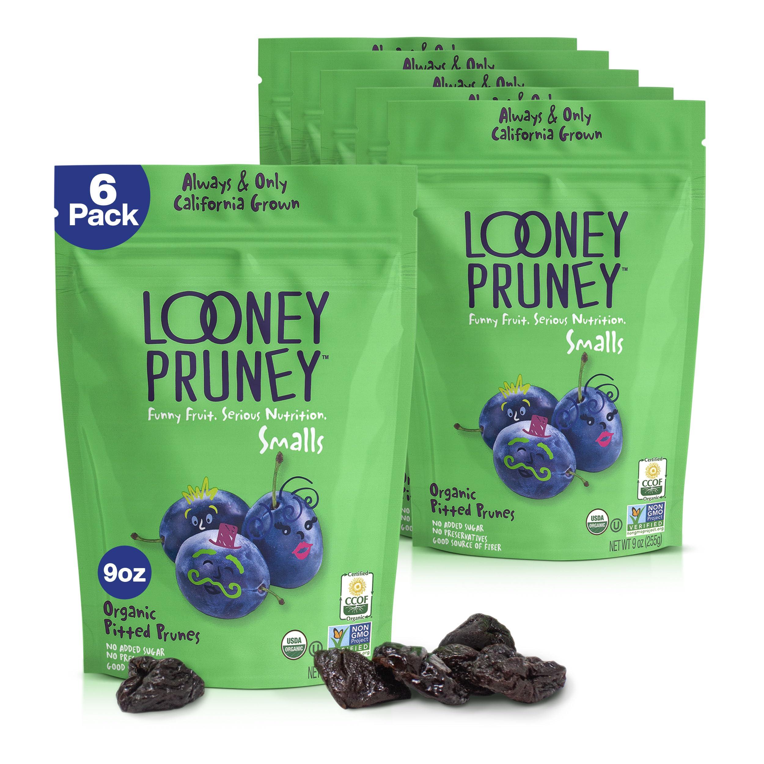Looney Pruney Looney Pruney Smalls Fruit Snacks | Naturally Sweet Bite-Sized Prunes | Organic Fruit Snack Packs For Kids & Adults | Vegan Food With No Added Sugar & Preservatives | Kosher | 9 oz. (Pack of 6)