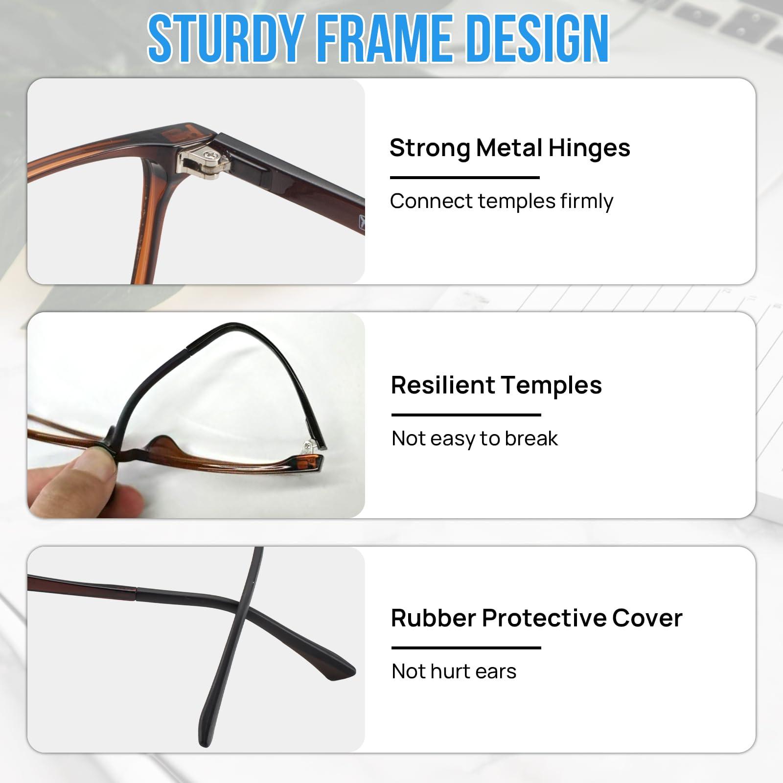 WEMOOTANTS WEMOOTANTS Reading Glasses 1.5 Men, with Detachable Polarized Sunglasses Clip, Men's Rectangle Brown Readers 1.50