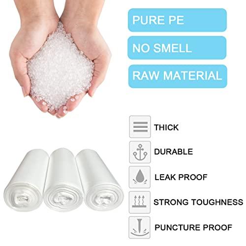 SOSOHOME 1.2 Gallon Small Trash Bags, 4.5 Liter Trash Can Liners Garbage Bags Wastebaskets Liners for Bathroom, 150 Counts Clear Bags