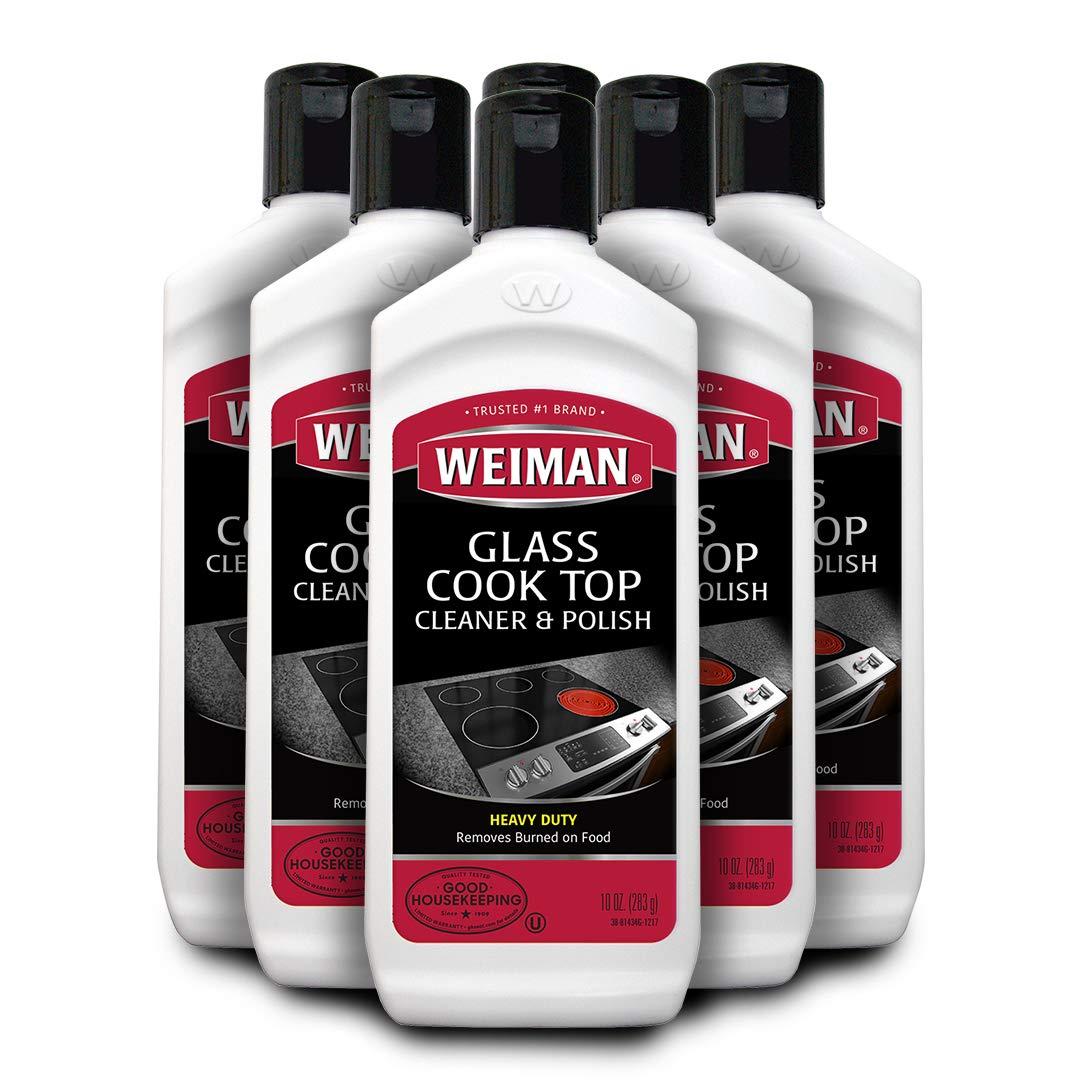 Weiman Weiman Glass Cook Top Cleaner and Polish - 10 Ounce [6 Pack] Heavy Duty No Scratch Glass Ceramic Safe Non-Abrasive Stovetop Cooktop Cleaner