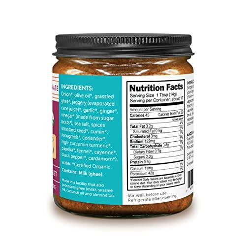 PURE INDIAN FOODS Pure Indian Foods Madras Curry, Concentrated Simmer Sauce - Made With Grass-Fed Ghee, Sweetened With Jaggery, Medium Heat, Gluten-Free, Certified Organic 8.5 oz