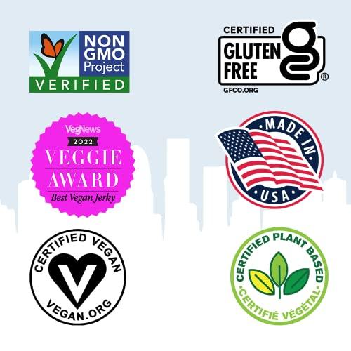 Louisville Vegan Jerky Louisville Vegan Jerky - Smoked Black Pepper, Vegetarian & Vegan-Friendly Jerky, 21 Grams of Non-GMO Soy Protein, 240 Calories Per Bag, Gluten-Free Ingredients (3 oz, 5-Pack)