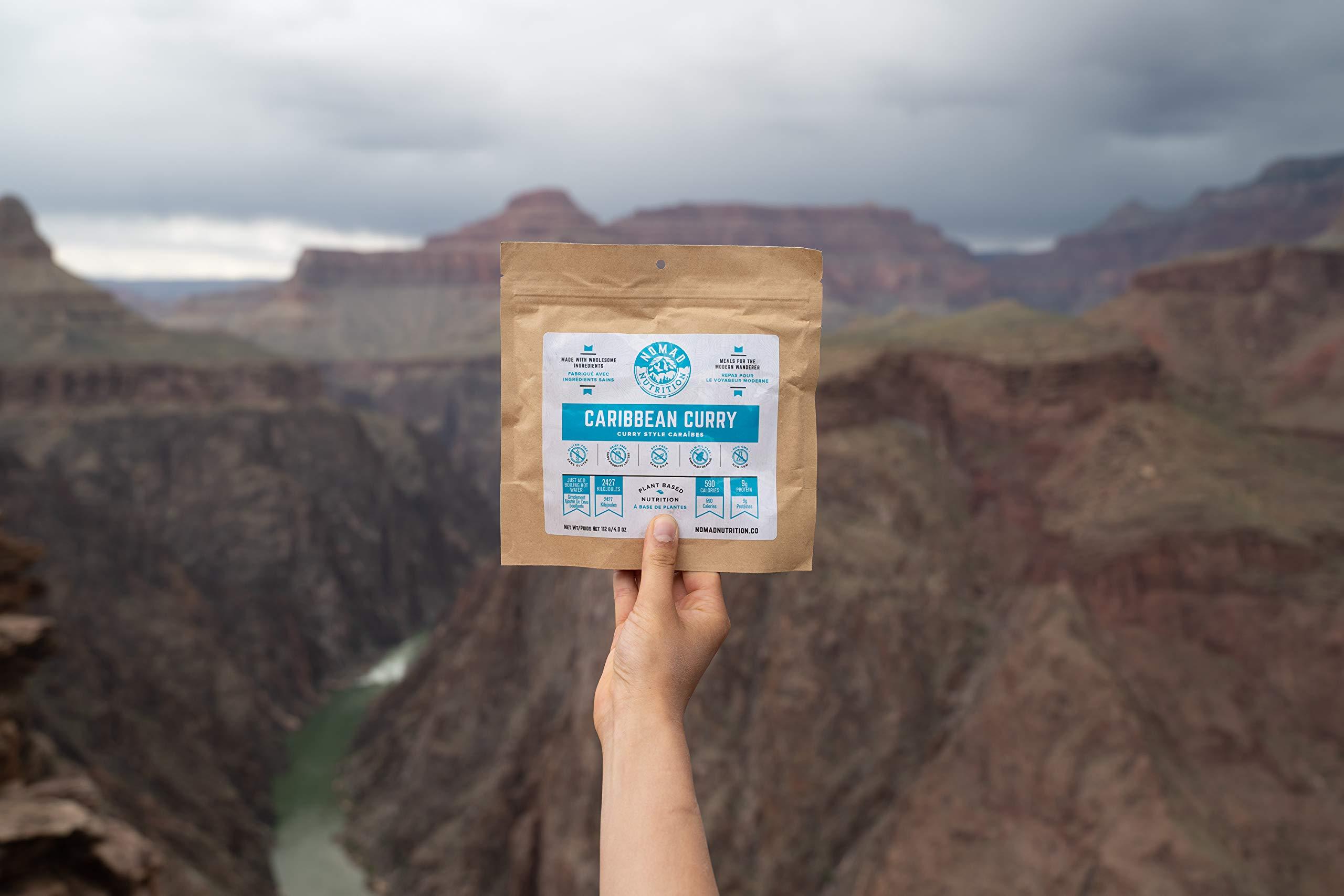 NOMAD NUTRITION Nomad Nutrition Caribbean Curry | Instant Freeze Dried Backpacking & Camping Food | Plant-Based, Non-GMO Hiking Meals with High-Energy, Vegan, Gluten-Free | 112g - 1 Pack