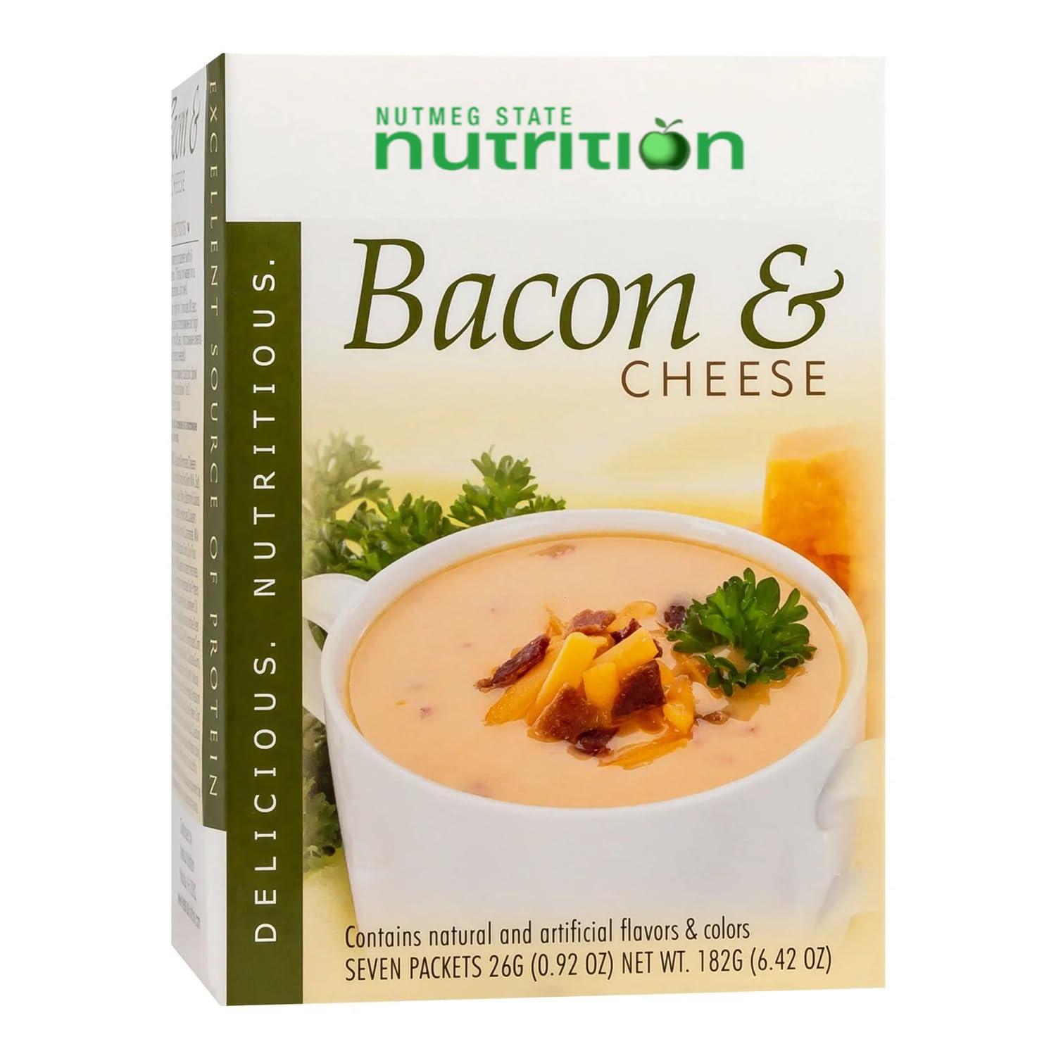 Nutmeg State Nutrition Nutmeg State Nutrition High Protein Instant Soup Mix, Low Calorie, Low Fat, Low Carb, Ideal Protein Compatible, 7 Servings Per Box (Bacon Cheese)