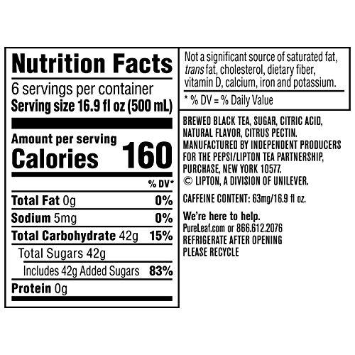 Pure Leaf RTD Tea Pure Leaf Raspberry Iced Tea, 16.9 Fl Oz (Pack of 6)