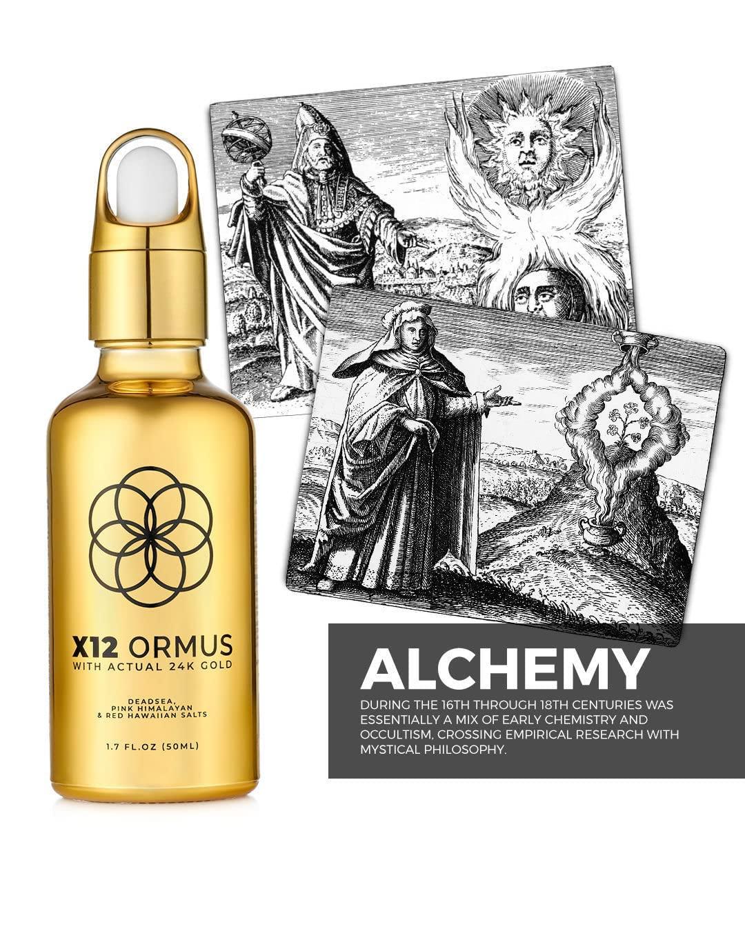 x12 Ormus With Actual 24k Gold Ormus Monoatomic Gold Concentrate (High Potency x12) 3.4oz - Made by Real Alchemists - 24k Food Grade Liquid Gold, Dead Sea Salt & Pink Himalayan Salt