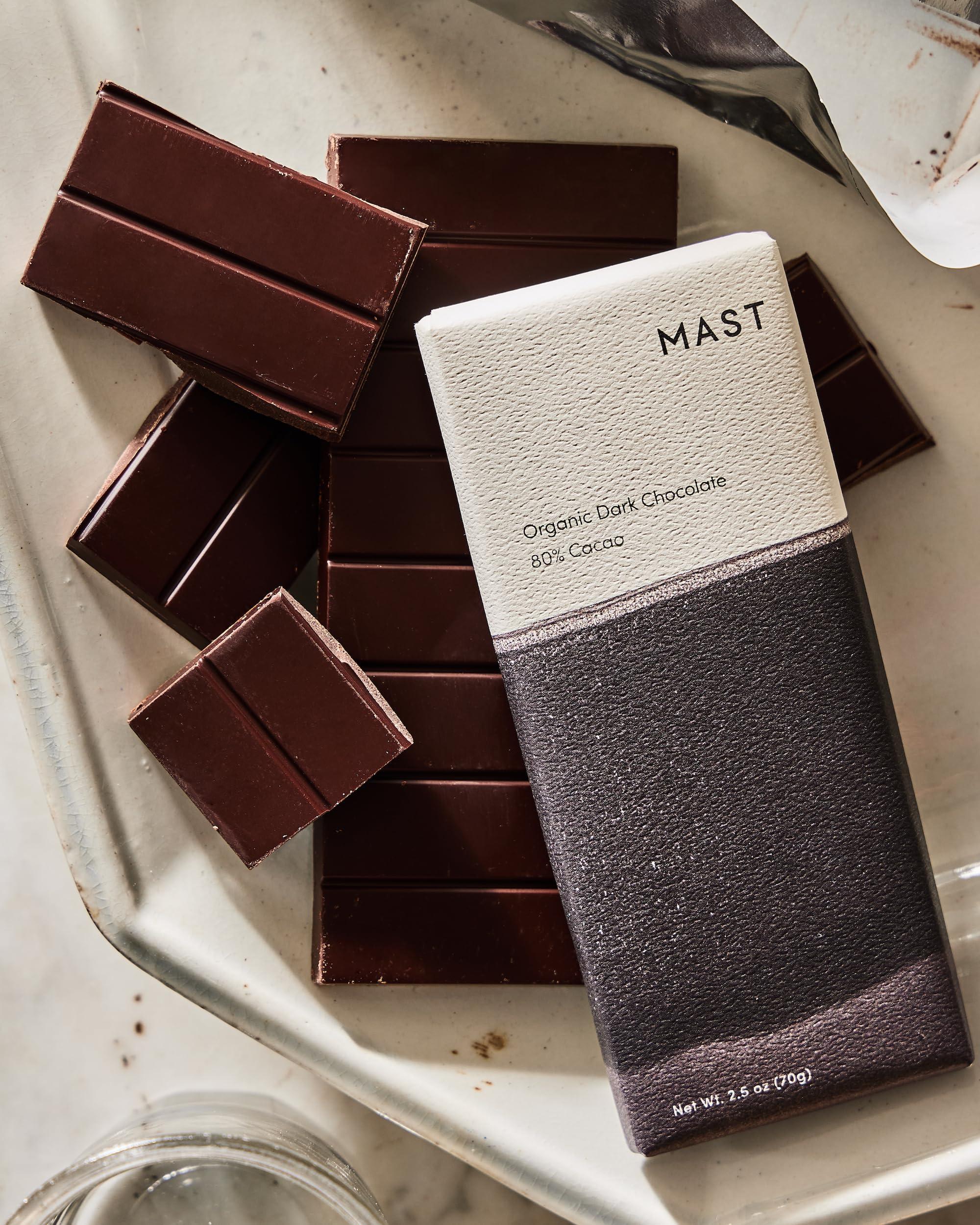 MAST Mast Chocolate Bars | 6 pack | Organic, Kosher | Classic 2.5oz each (6 Bars, Organic Dark Chocolate 80% Cacao)