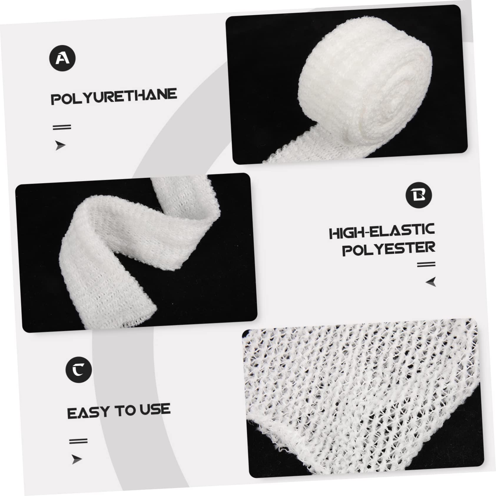 GLEAVI GLEAVI 2 Rolls Wrap Outdoor Tape Mesh Tape Athletic Tape Tubular Sports Tape Tape Sport Tape High Polyester Soft Protector White