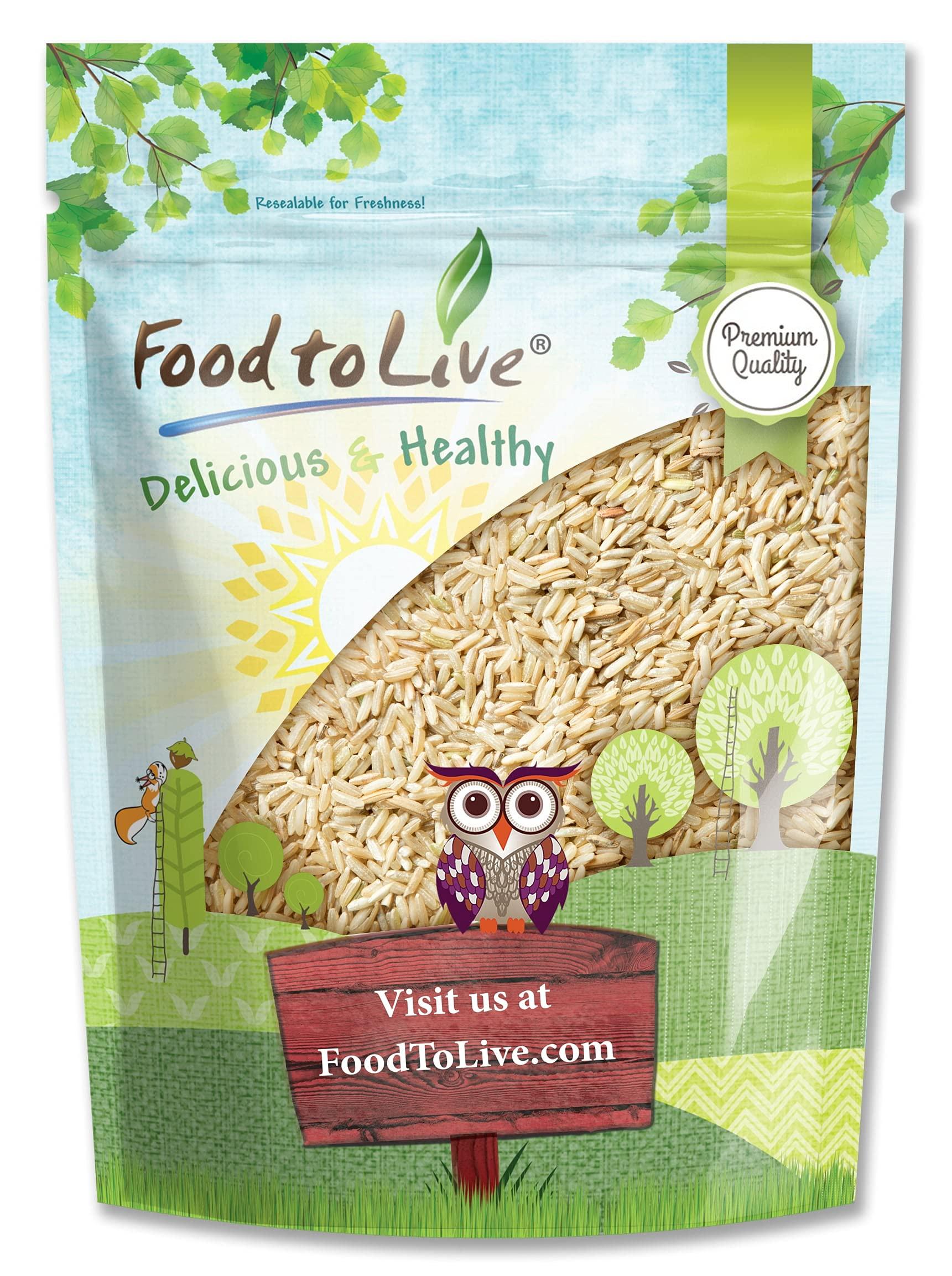Food to Live Food to Live Jasmine Brown Rice, 3 Pounds Whole-Grain and Long-Grain Thai Rice, Vegan, Kosher, Bulk. Higher in Fiber than White Jasmine Rice. Great as Side Dish