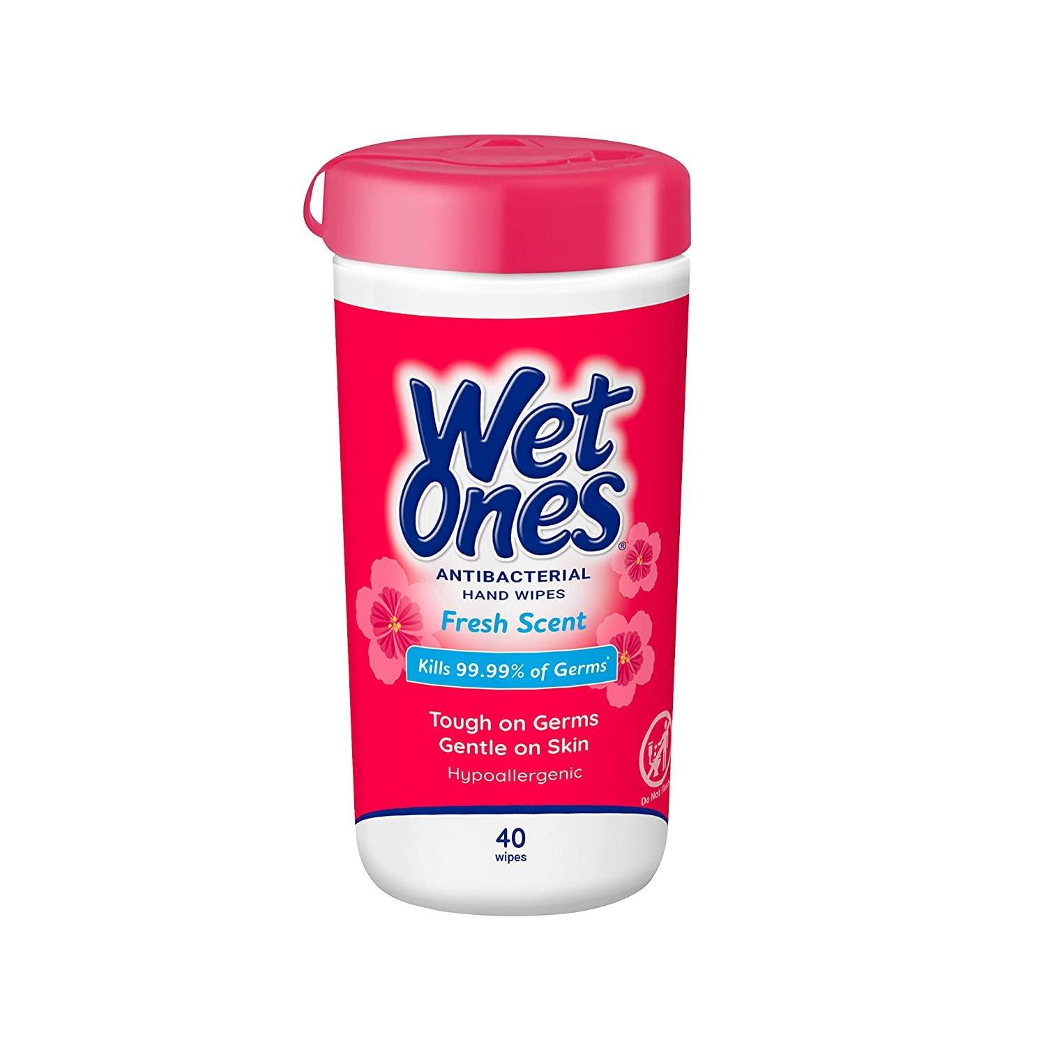 Wet Ones WET ONES Antibacterial Hand Wipes, Fresh Scent 40 Count (Pack of 2)