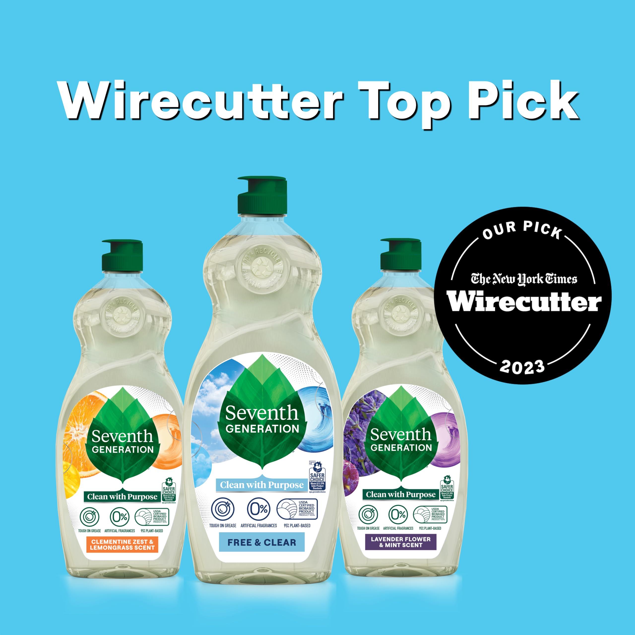 Seventh Generation Seventh Generation Dish Liquid Soap Free & Clear liquid soap Pack of 6 Dishwashing Soap Dish Soap for sensitive skin 19 oz