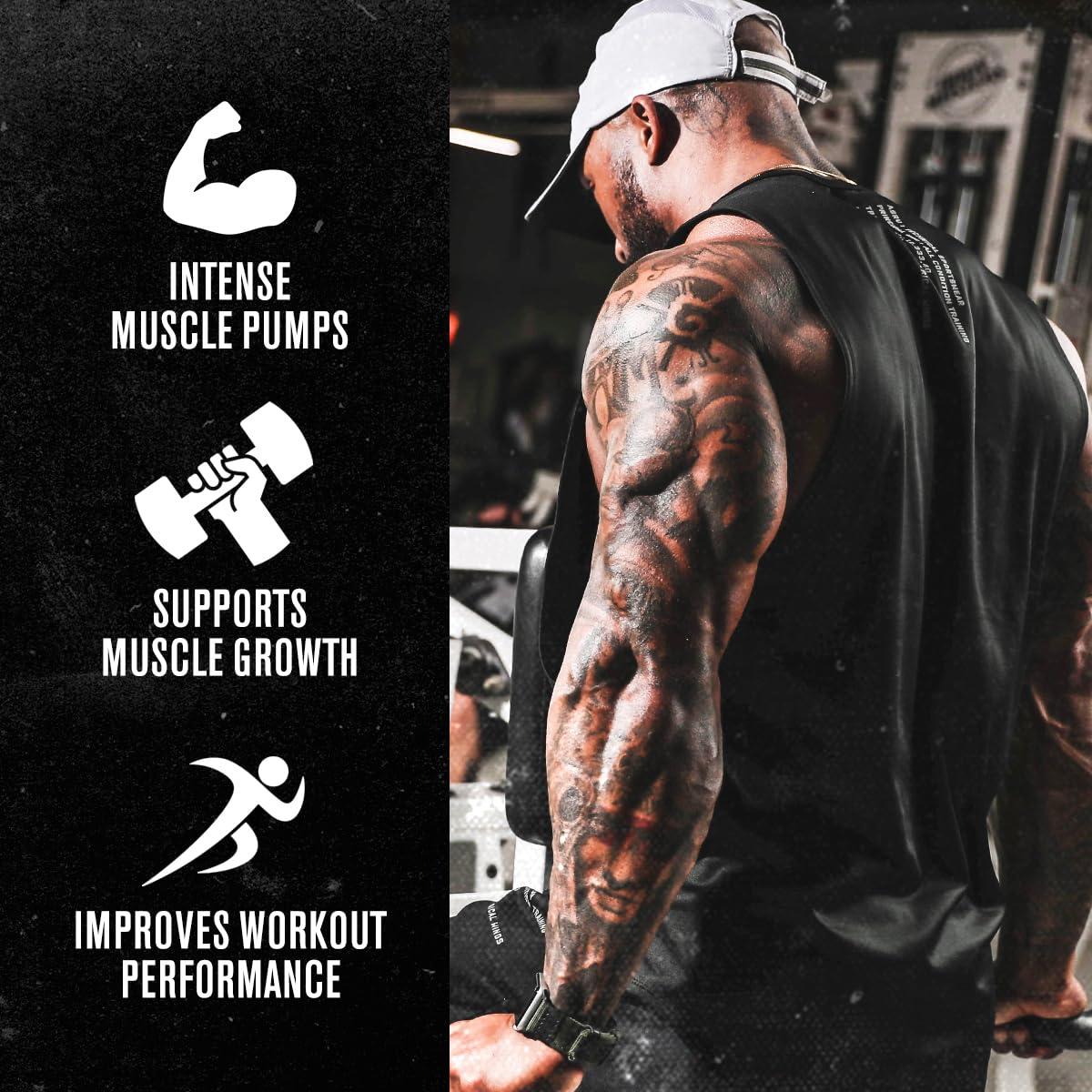 Jacked Factory Jacked Factory N.O. XT Nitric Oxide Supplements for Men w/Nitrosigine L Arginine L Citrulline Supplement for Muscle Pumps & Vascularity - Pre Workout Nitric Oxide Booster & Muscle Builder - 180 Caps