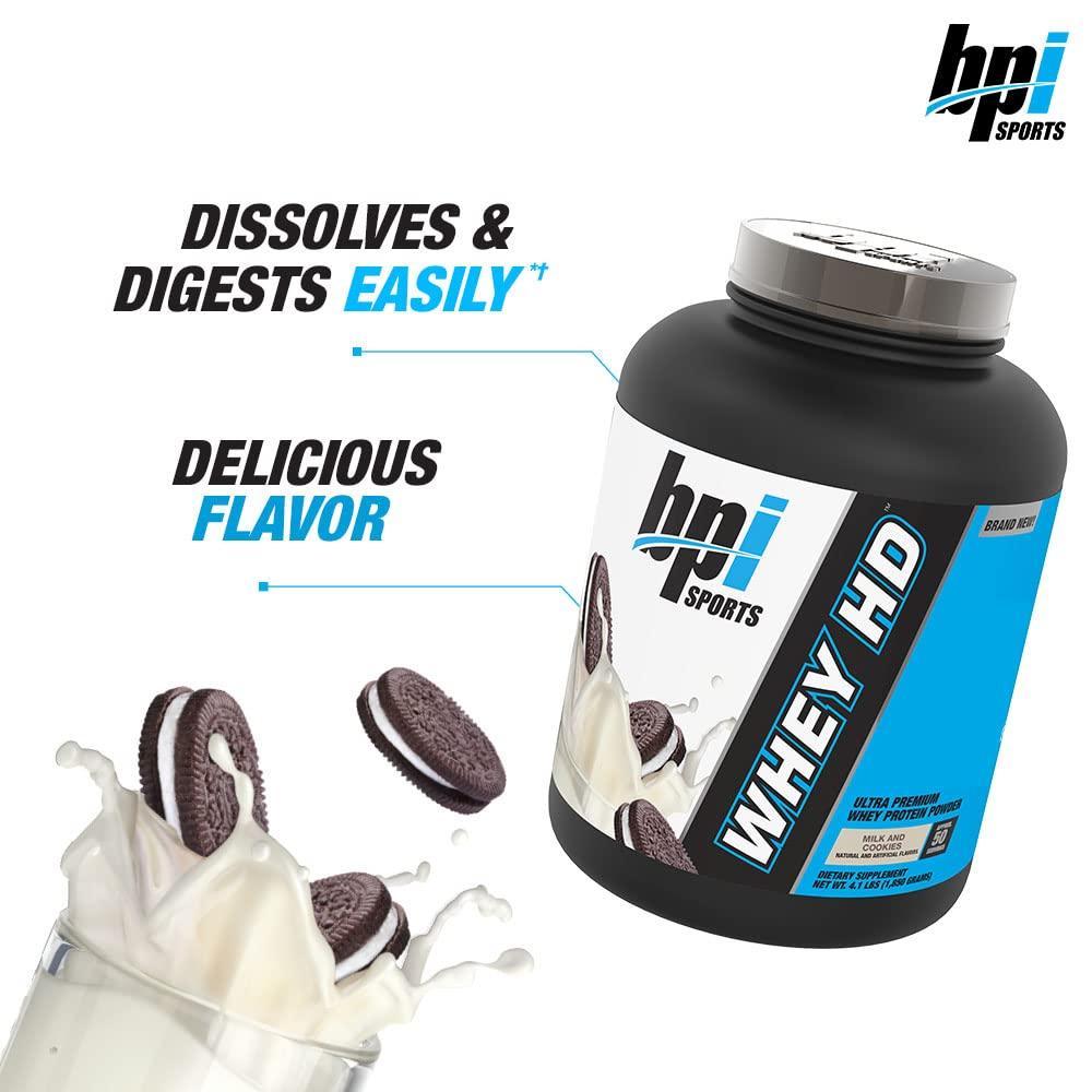 BPI Sports BPI Sports Whey HD Ultra Premium Protein Powder, Milk and Cookies, 4.1 Pound