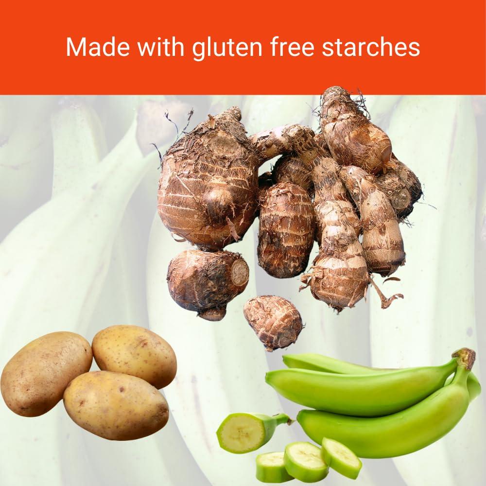 African Delights African Delights Fufu Flour - Instant Fufu Flour - Make Authentic Fufu at Home - Gluten Free, Vegan Fufu Mix African | (Tropiway Plantain Fufu 24oz x2)