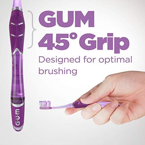 GUM GUM Technique Deep Clean Toothbrush - Compact Soft - Soft Toothbrushes for Adults with Sensitive Gums - Extra Fine Bristles, 1ct (12pk)