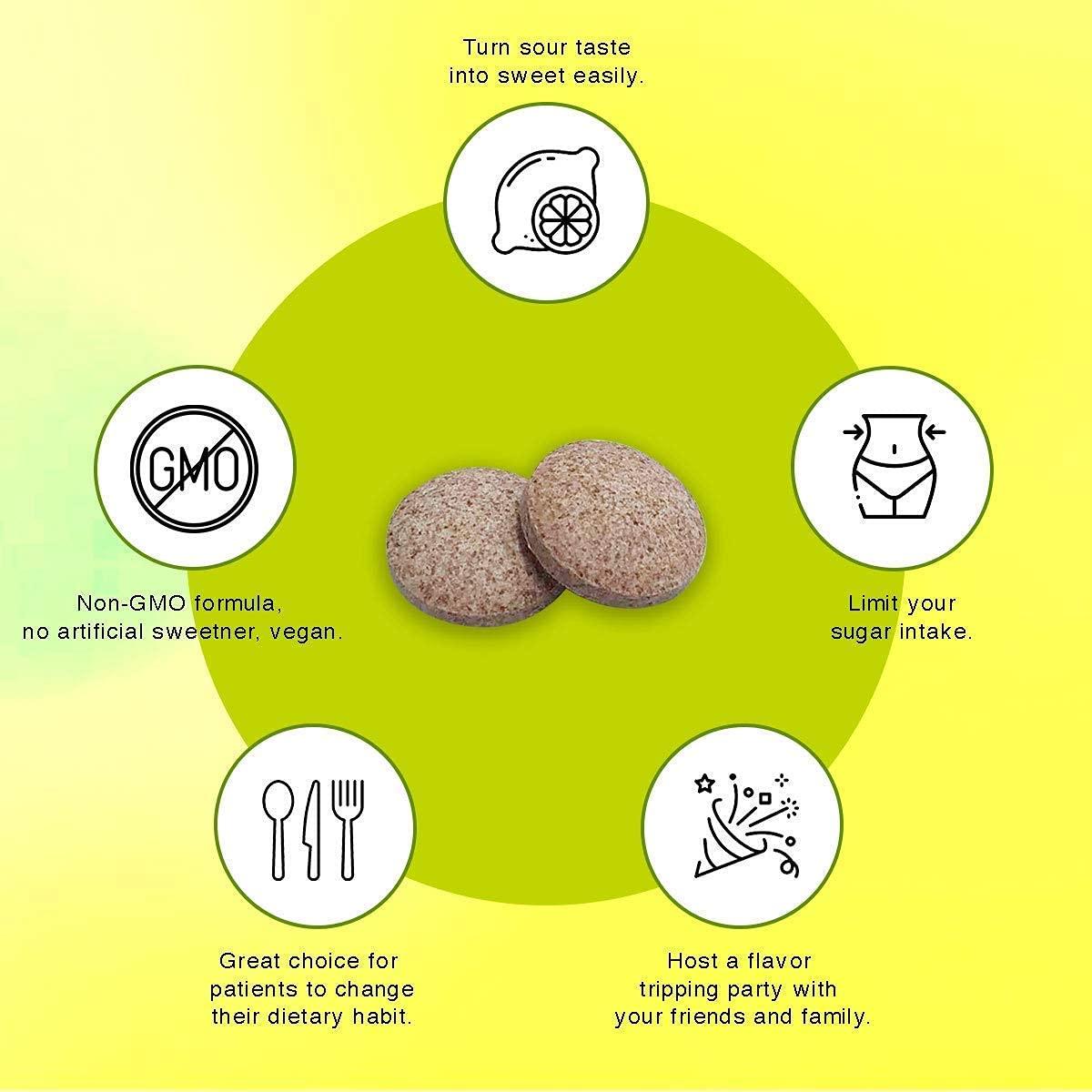 Miracle Frooties Miracle Frooties Miracle Berry Fruit Tablets, Sour to Sweet Flavor Change, Taste Shift Magic Miraculin, Sugar Free Cut Sugar Intake 100% Natural Grown, 10 Count Green Box