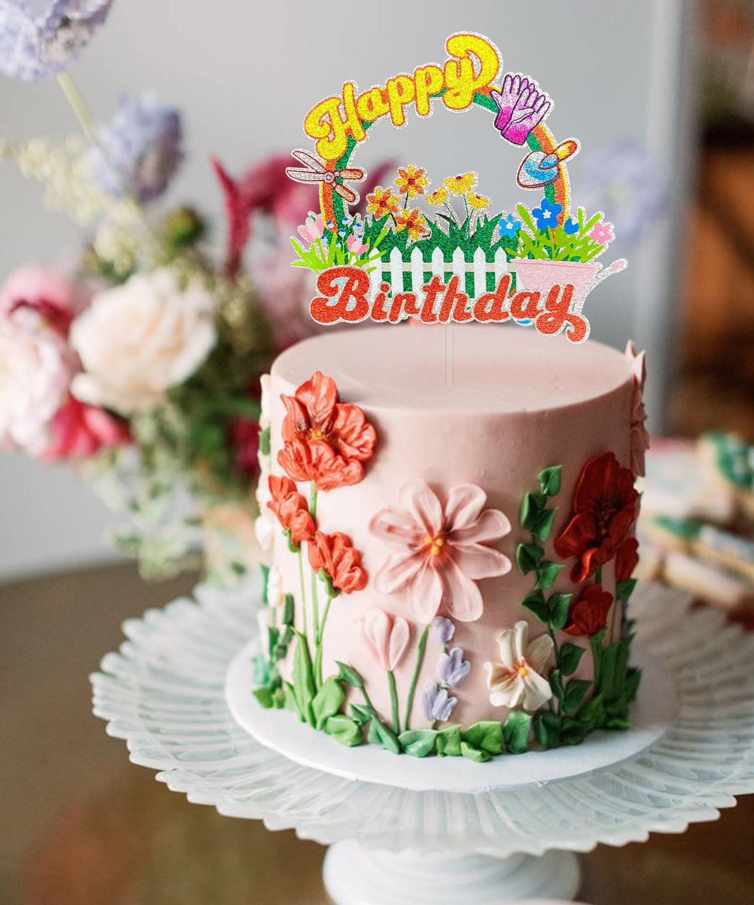 Festus Festus Gardening Cake Topper, Gardener Party Supplies, Gardening Theme Birthday Party Decoration, Plant Lady Cake Topper, Plant Mom Birthday Favor, Garden Party Supplies