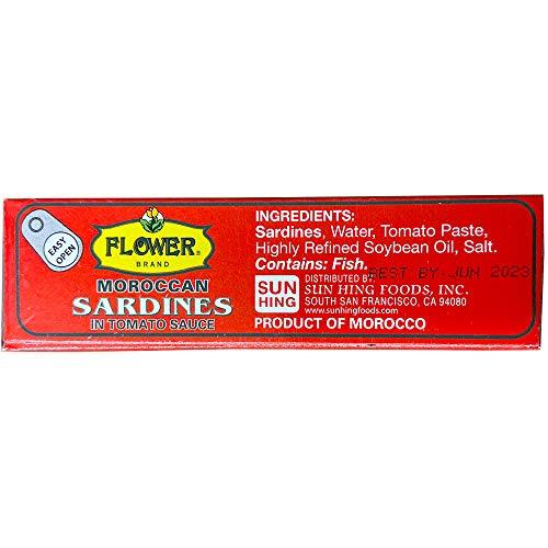 FLOWER Flower Brand Morocco Spiced Sardines Olive Oil and Tomato Sauce Wild Sardines Canned 4.38 ozPack of 10