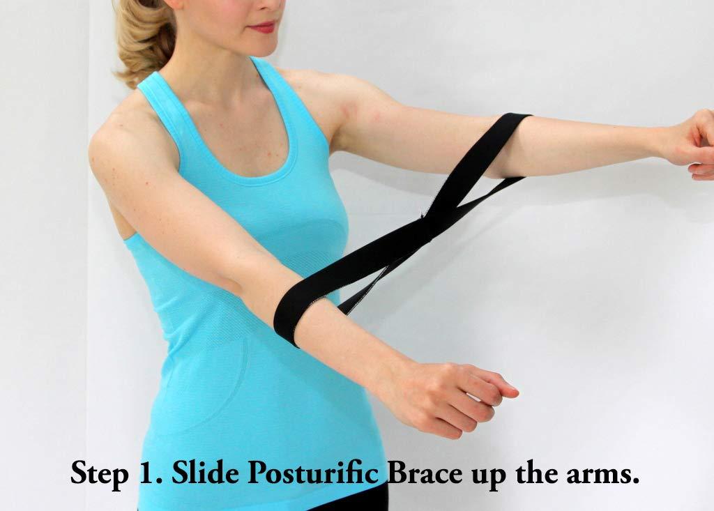 POSTURIFICBRACE .COM ENJOY INSTANT POSTURE IMPROVE Posture Corrector Softer More Comfortable Wear 15 Minutes A Day Shoulder Support Posture Brace Posturific Brace Including 4 Posture Exercises - Available in Colors and Sizes (Black Small)