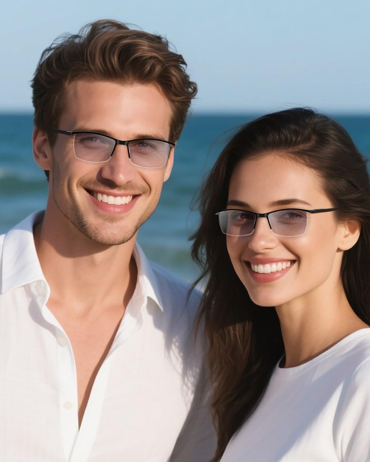 LUFF LUFF 4PCS Anti-Blu-Ray Reading Glasses Uv400,Sun Readers With Spring Hinges(0.0X)