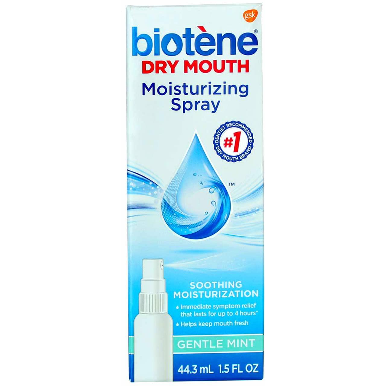 biotène Biotene Moisturizing Mouth Spray Gentle Mint, 1.5 FL OZ ,2 Pack