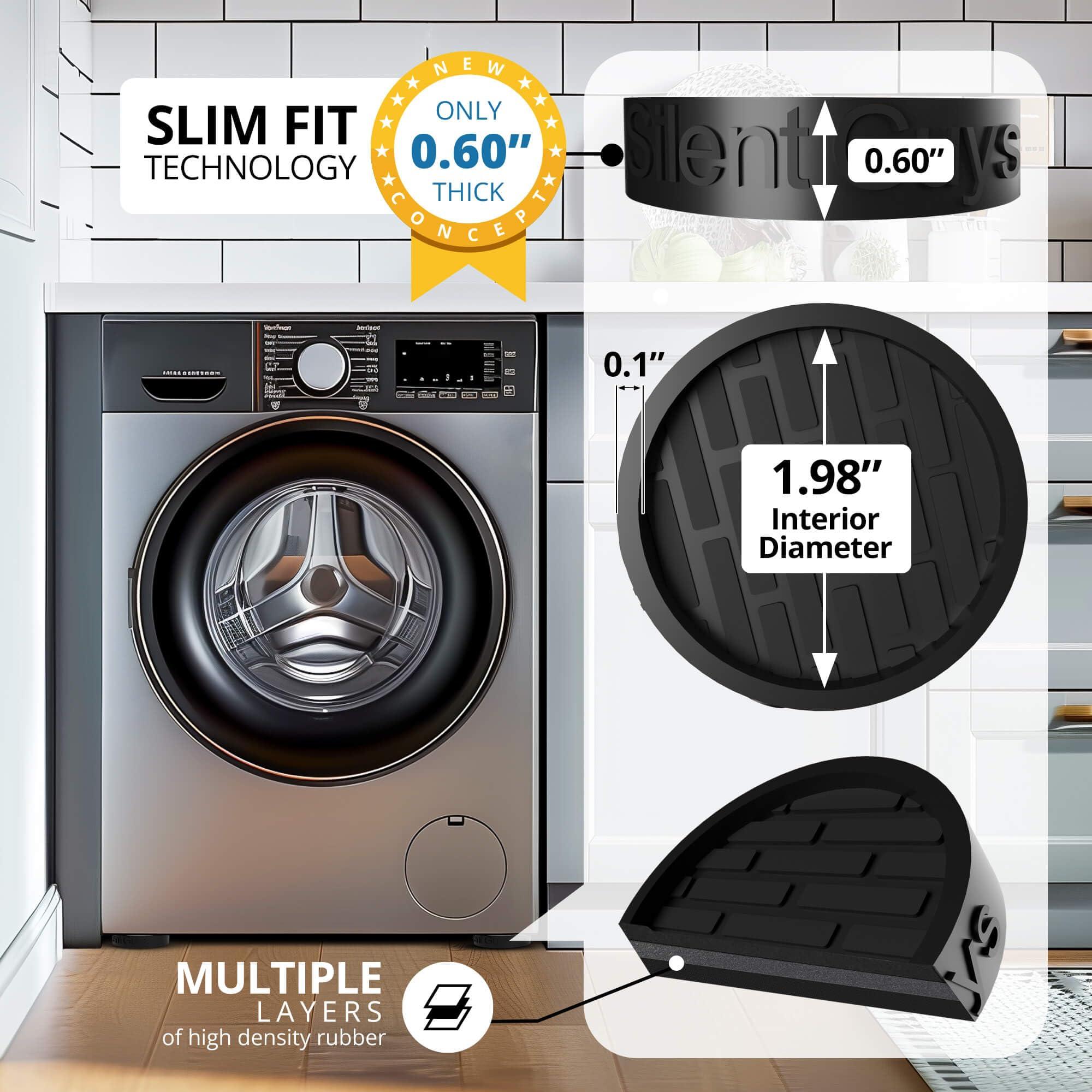 MagiLint Silent Guys Anti Vibration Pads for Washing Machine - 8 Pack Washing Machine Anti Vibration Pads Vibration Isolation Pads Washing Machine Shock Absorber Washing Machine Leveling Feet