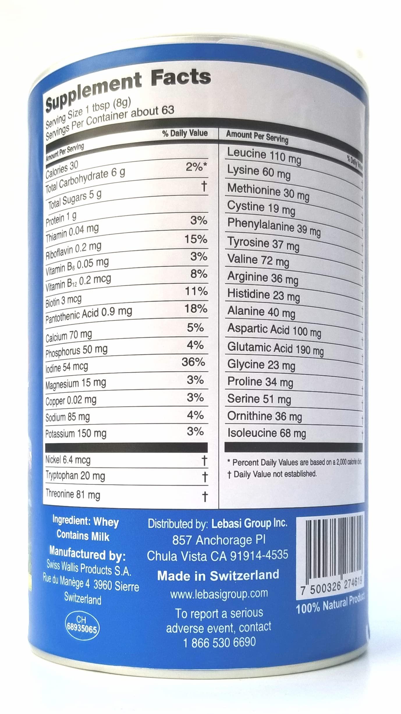 LEBASI Lebasi Lactoserum Swiss Whey Supplement Powder Immune Support Suero de Leche 500 gr Two Pack