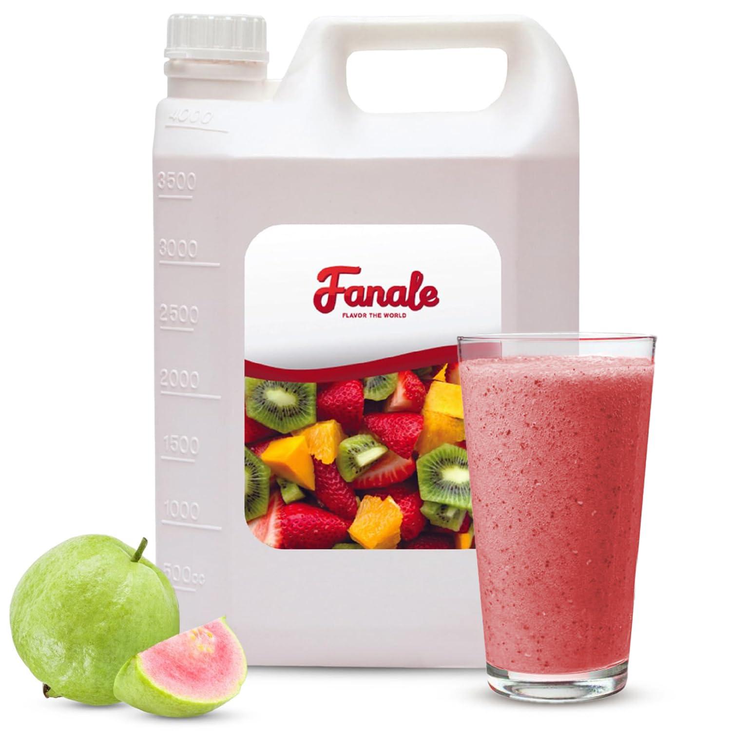 Fanale Fanale Premium Flavoring Concentrated Syrup for Bubble Tea 11 lb | Guava Flavor Syrup | for Boba Tea, Smoothies, Slushes, Desserts | 11lb | Pack of 4 | SRP210-CS