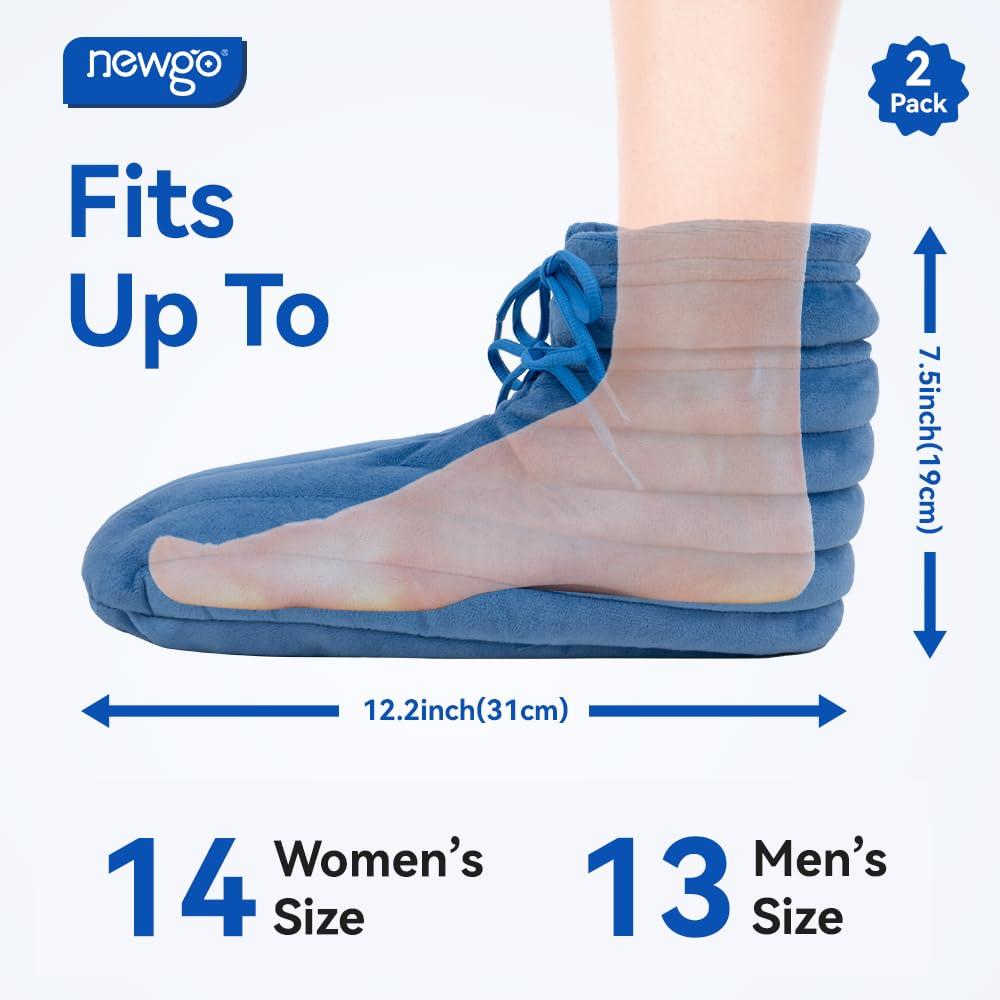 NEWGO NEWGO Bundle of Microwave Heating Pad for Face and Microwave Booties Wrap Blue