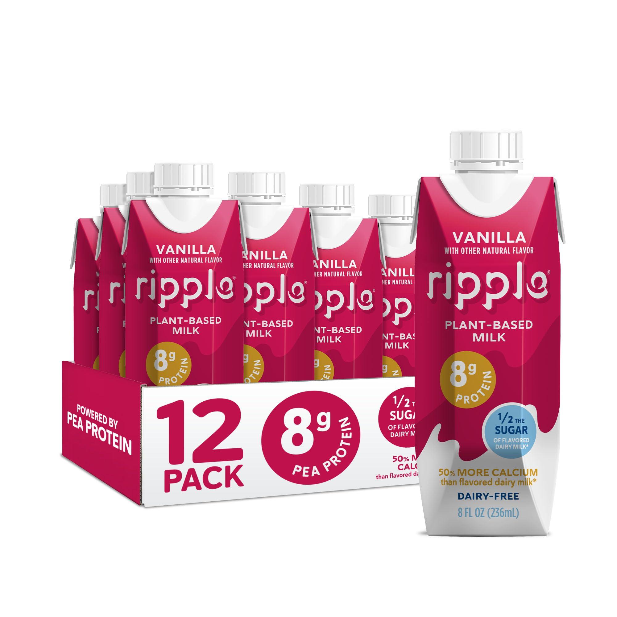 Ripple Ripple Vegan 8 oz Dairy-Free Milk, Vanilla (12 Pack) & Ripple Vegan 8 oz Dairy-Free Milk, Original (12 Pack) | 24 Pack
