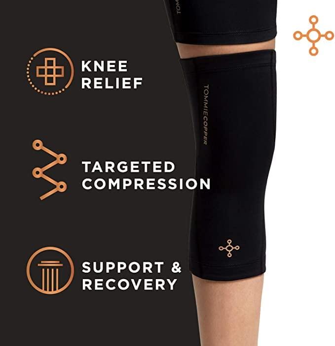 Tommie Copper Tommie Copper Unisex Performance Compression Knee Sleeve - Black - Large